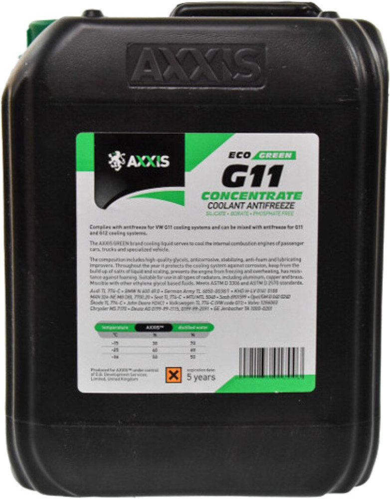 Охлаждающая жидкость Axxis Green G11 ECO Concentrate 20 л