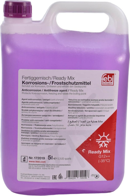 Охолоджувальна рідина Febi Coolant G12 Plus Ready Mix 5 л (172019)