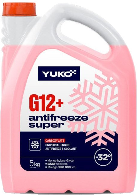 Охлаждающая жидкость YUKO Antifreeze Super G12 -32 Red 5 л