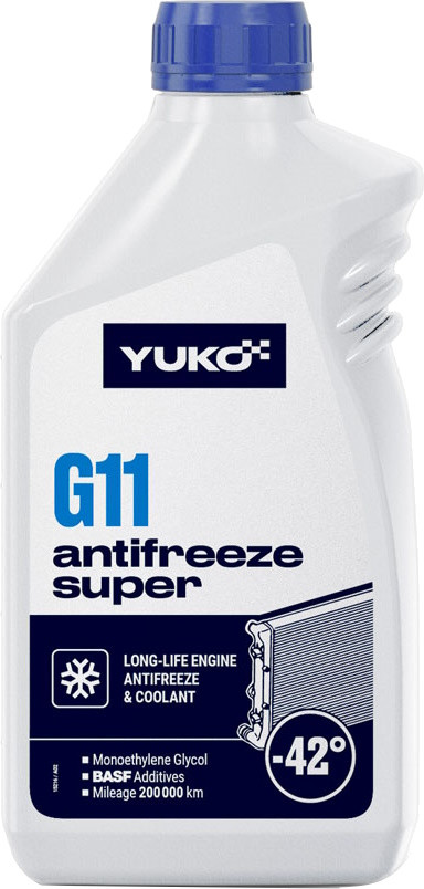 Охлаждающая жидкость YUKO Antifreeze Super G11 Blue 1 л (15216)