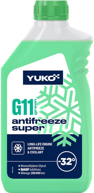 Охлаждающая жидкость YUKO Antifreeze Super G11 -32 Green 1 л
