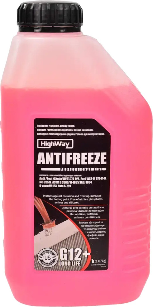 Охлаждающая жидкость Highway Antifreeze G12 Long Life -40 Red 1 л