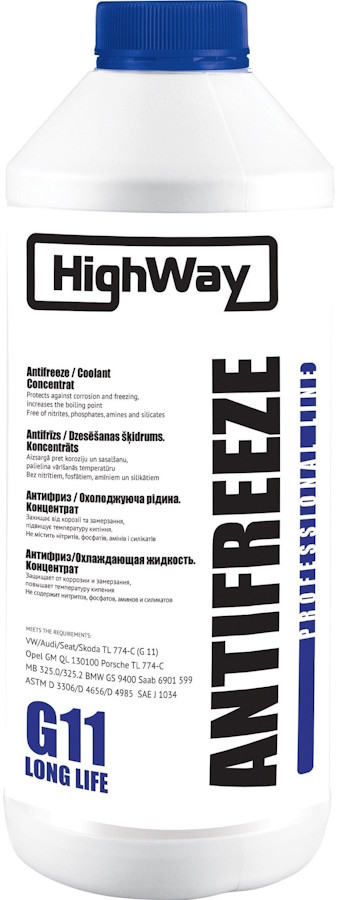 Охлаждающая жидкость Highway Antifreeze G11 Long Life Blue 1.5 л (10026)