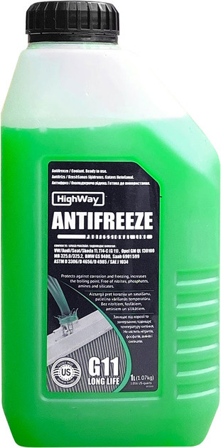 Охлаждающая жидкость Highway Antifreeze G11 Long Life -40 Green 1 л (10125)