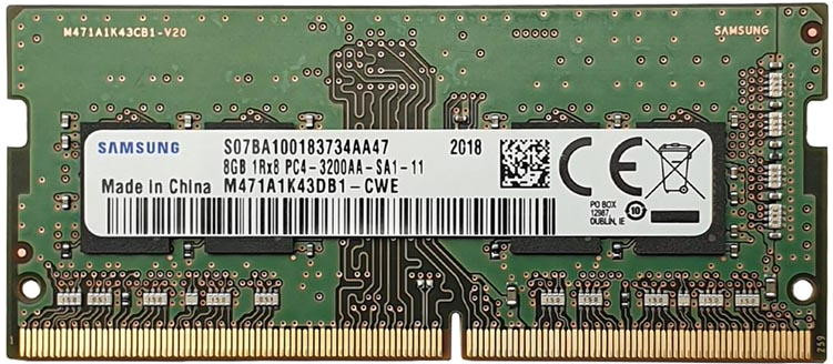 Оперативна память Samsung M471 DDR4 SO-DIMM 1x8Gb M471A1K43DB1-CWE