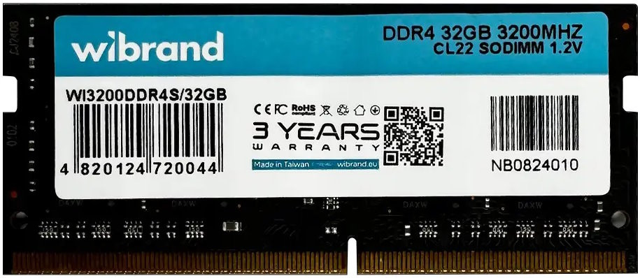 Оперативна память Wibrand SO-DIMM DDR4 1x32Gb WI3200DDR4S/32GB