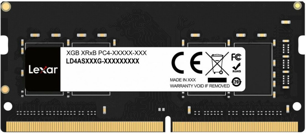 Оперативна память Lexar DDR4 SO-DIMM 1x32Gb LD4AS032G-B3200GSST