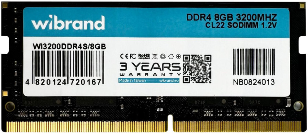 Оперативна память Wibrand SO-DIMM DDR4 1x8Gb WI3200DDR4S/8GB