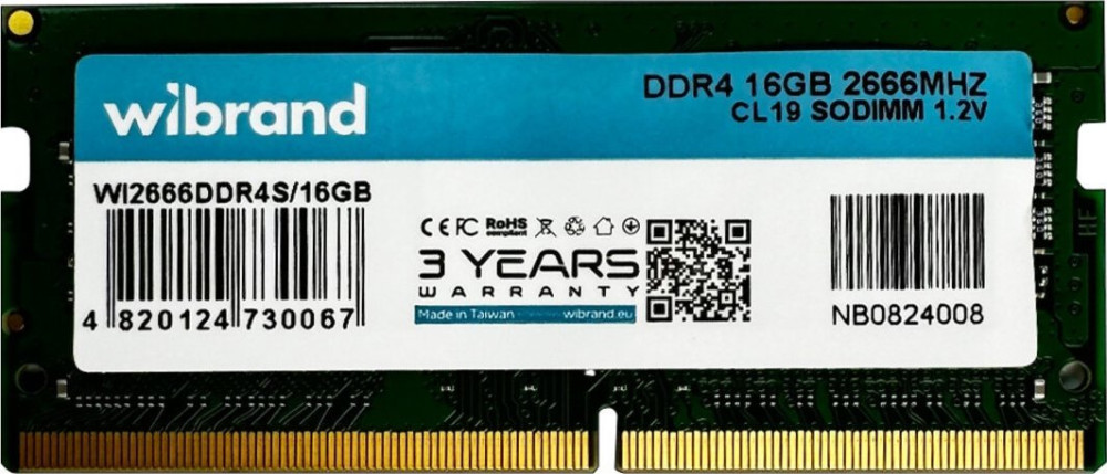 Оперативна память Wibrand SO-DIMM DDR4 1x16Gb WI2666DDR4S/16GB
