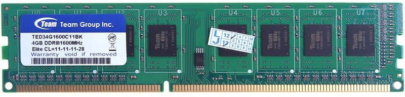 Оперативная память Team Group Elite DDR3 1x4Gb TED34G1600C11BK