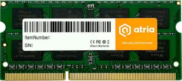 Оперативная память ATRIA SO-DIMM DDR3 1x8Gb UAT31600CL11SLK1/8