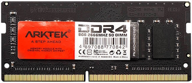 Оперативна память Arktek DDR4 SO-DIMM 1x8Gb AKD4S8N2666