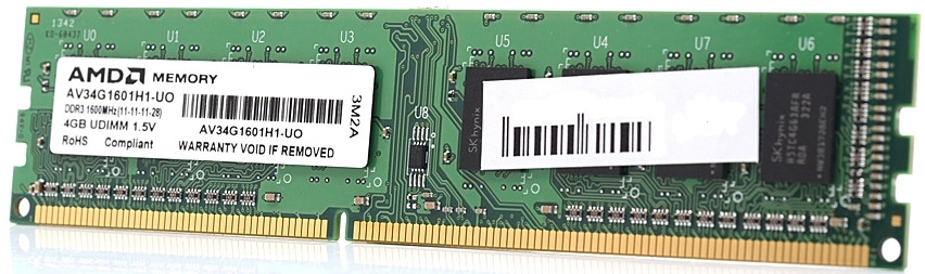 Оперативна память AMD Value Edition DDR3 1x4Gb AV34G1601H1-UO