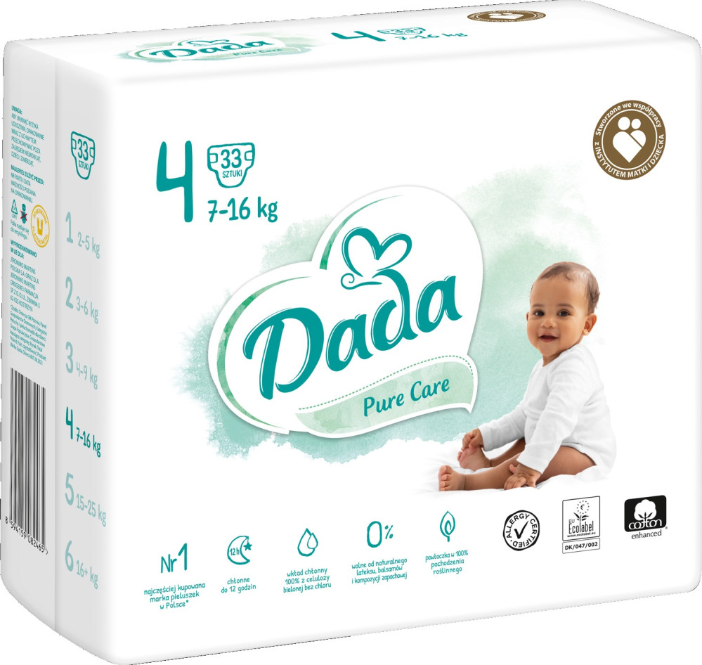 Підгузки Dada Pure Care 4 / 33 pcs