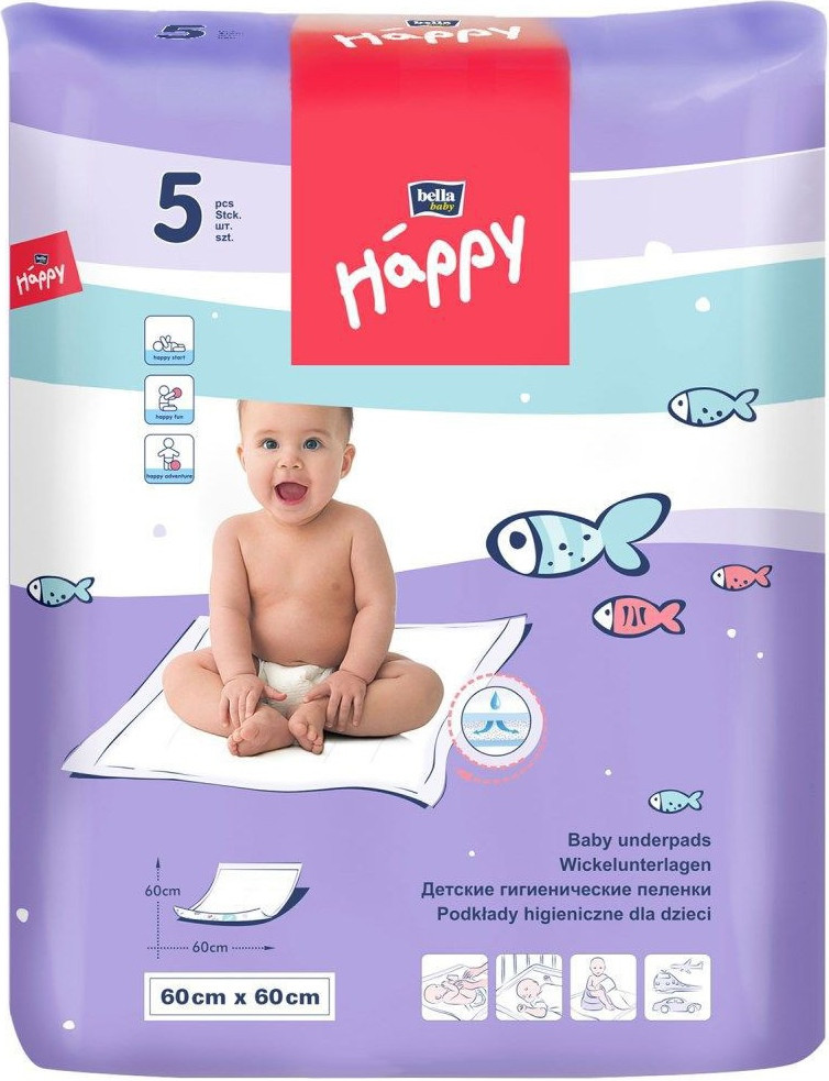 Пелюшки Bella Baby Happy Underpads 60x60 / 5 pcs