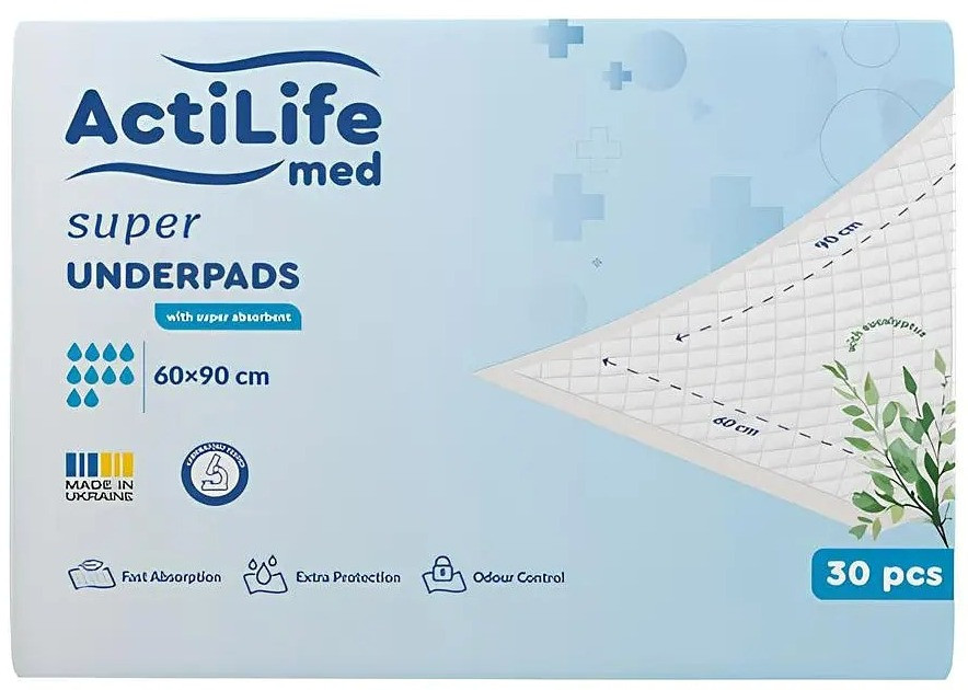 Пеленки ActiLife Med Super Underpads 60x90 / 30 pcs