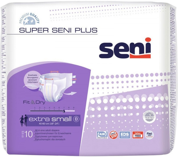 Підгузки Seni Super Plus Fit and Dry XS / 10 pcs