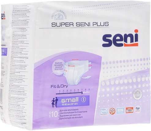 Підгузки Seni Super Plus Fit and Dry S / 10 pcs