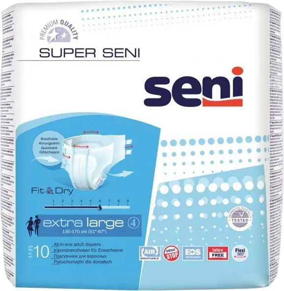 Підгузки Seni Super Fit and Dry XL / 10 pcs