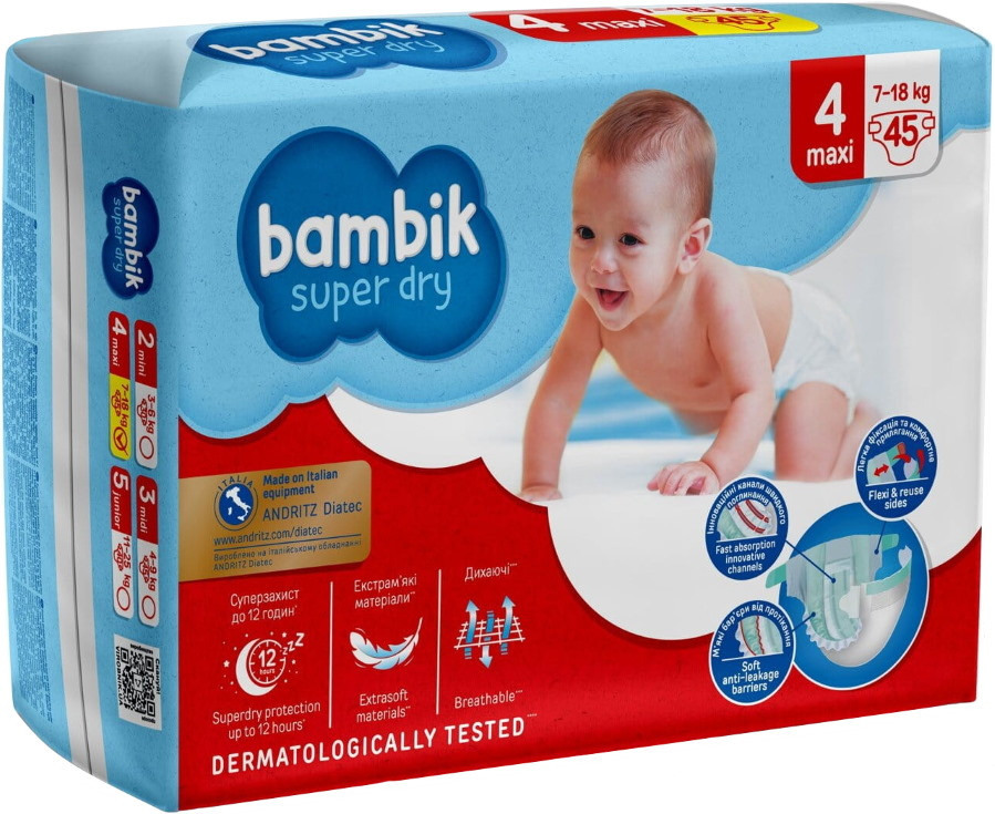Підгузки Bambik Super Dry Diapers 4 / 36 pcs