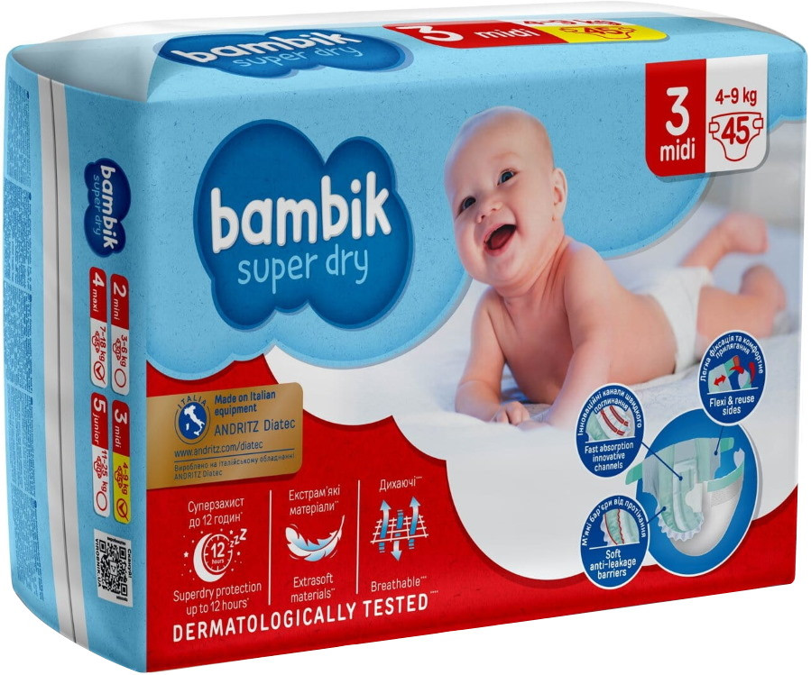 Підгузки Bambik Super Dry Diapers 3 / 36 pcs