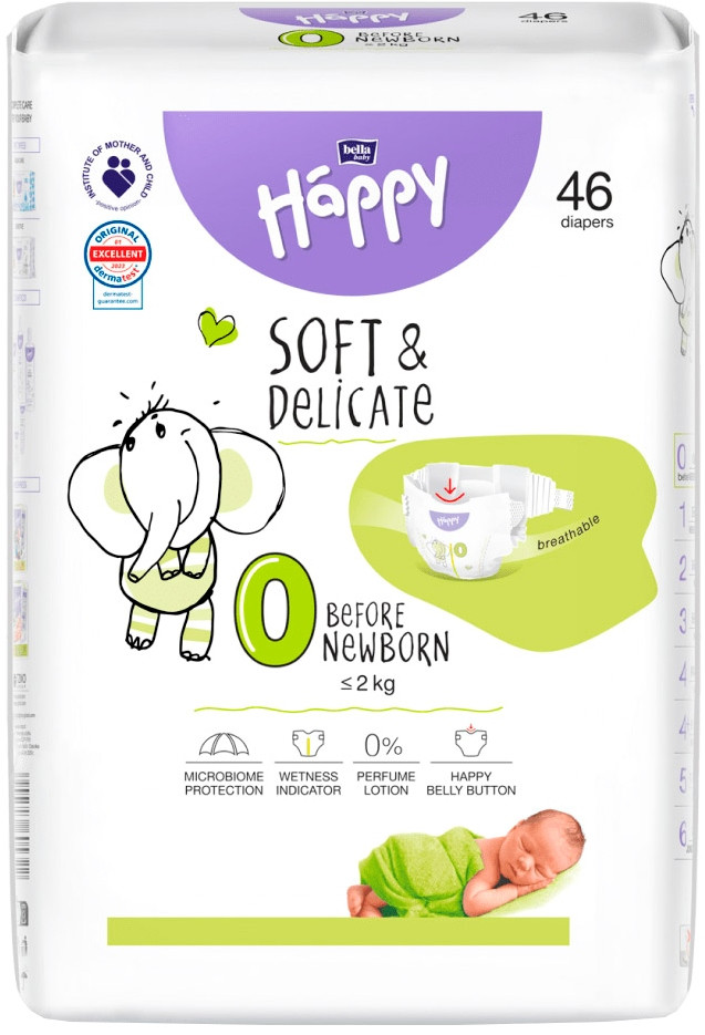 Підгузки Bella Baby Happy Soft & Delicate Before Newborn 0 / 46 pcs