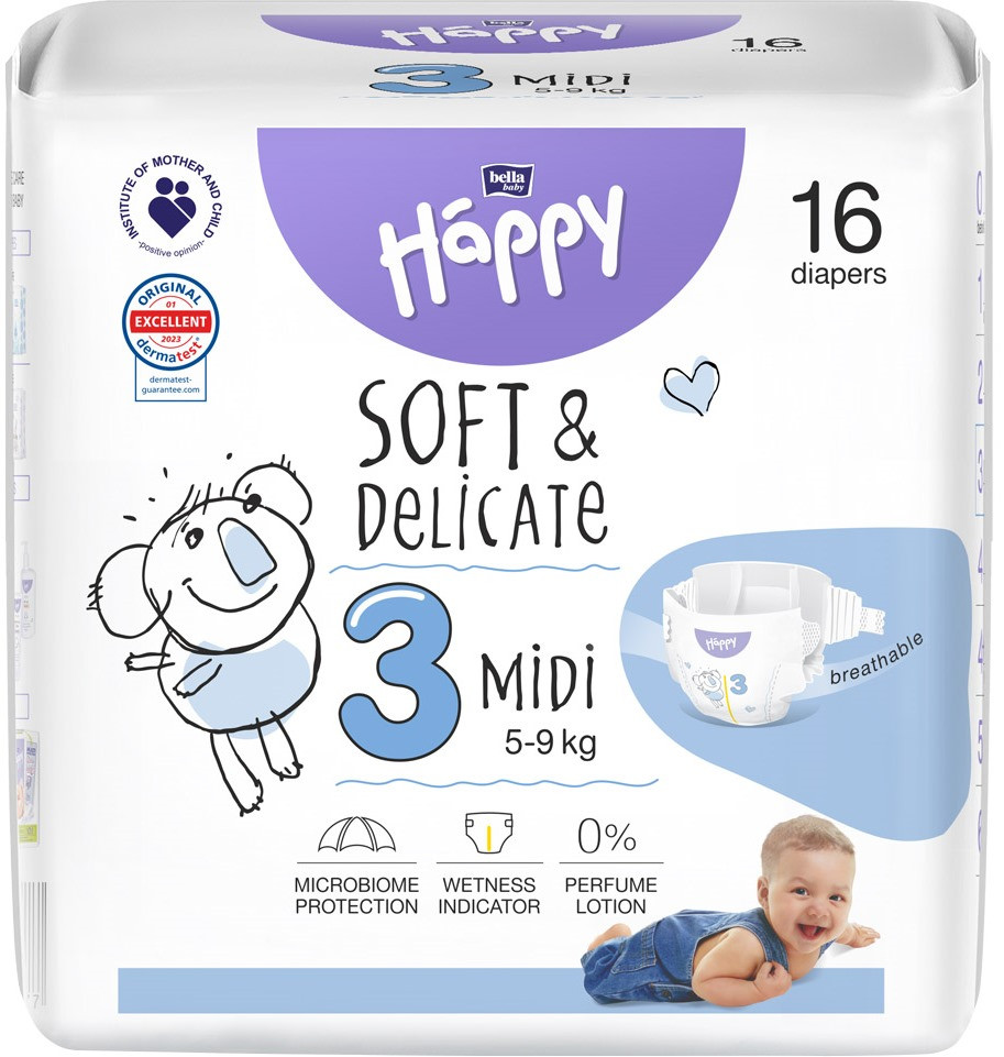 Підгузки Bella Baby Happy Soft & Delicate Midi 3 / 16 pcs