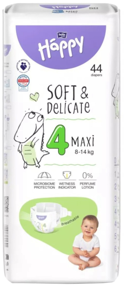 Підгузки Bella Baby Happy Soft & Delicate Maxi 4 / 44 pcs