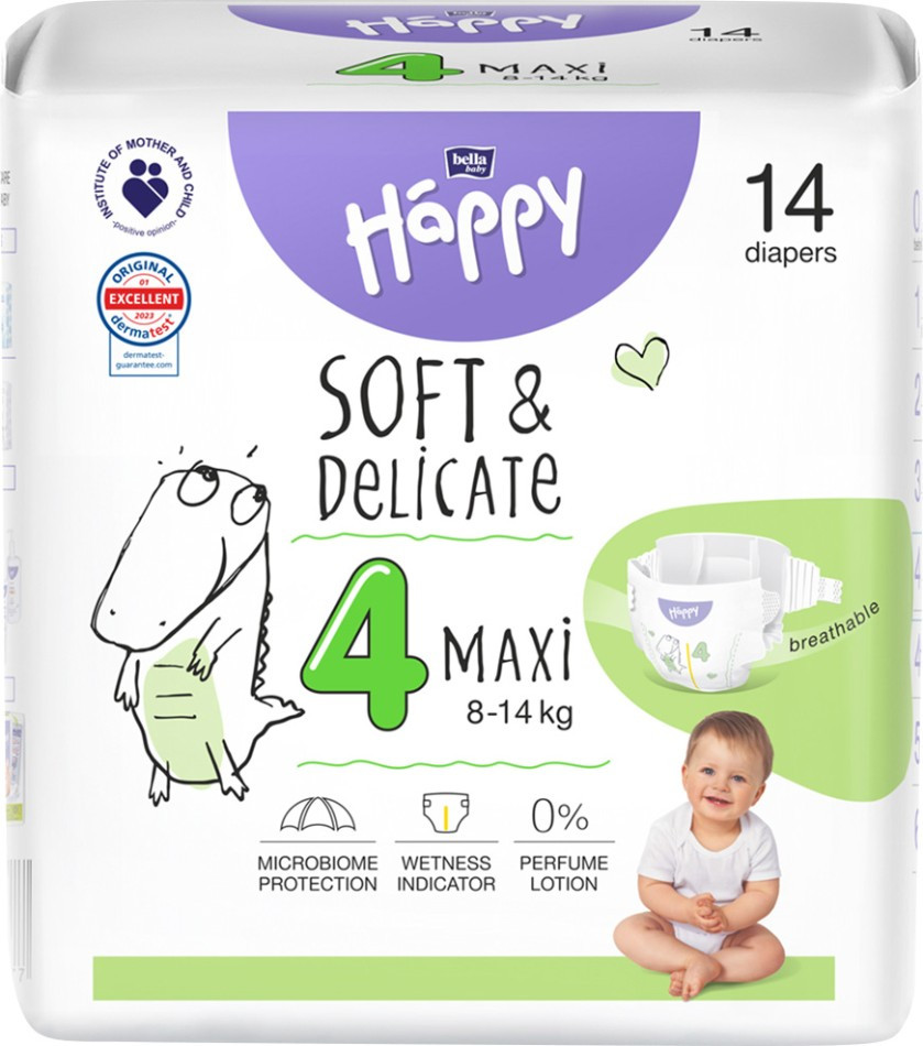 Подгузники Bella Baby Happy Soft & Delicate Maxi 4 / 14 pcs
