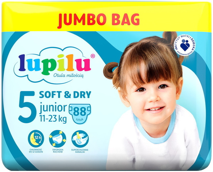 Підгузки Lupilu Soft and Dry 5 / 88 pcs
