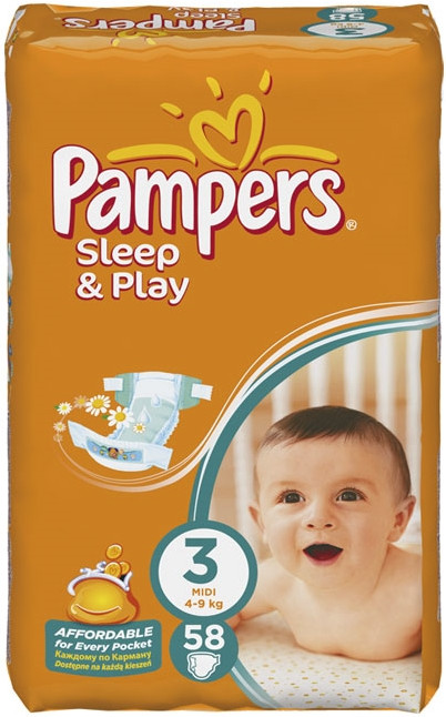 Подгузники Pampers Sleep and Play 3 / 58 pcs