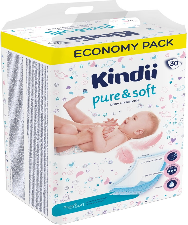 Пелюшки Kindii Pure and Soft 60x40 / 30 pcs