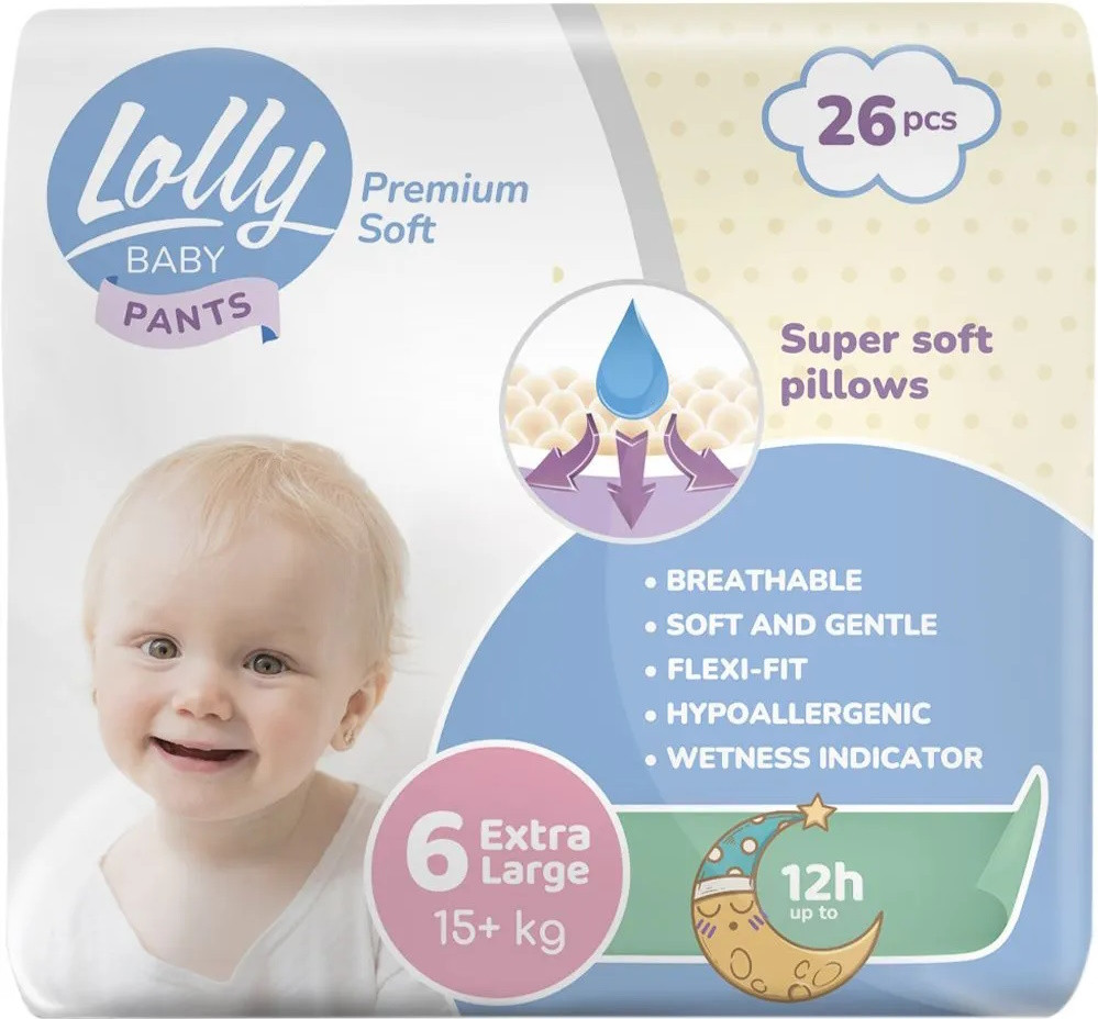 Підгузки-трусики Lolly Premium Soft Pants 6 / 26 pcs