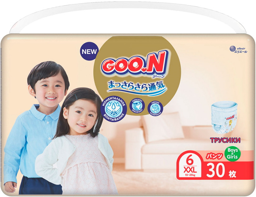 Подгузники-трусики Goo.N Premium Soft Pants XXL / 30 pcs
