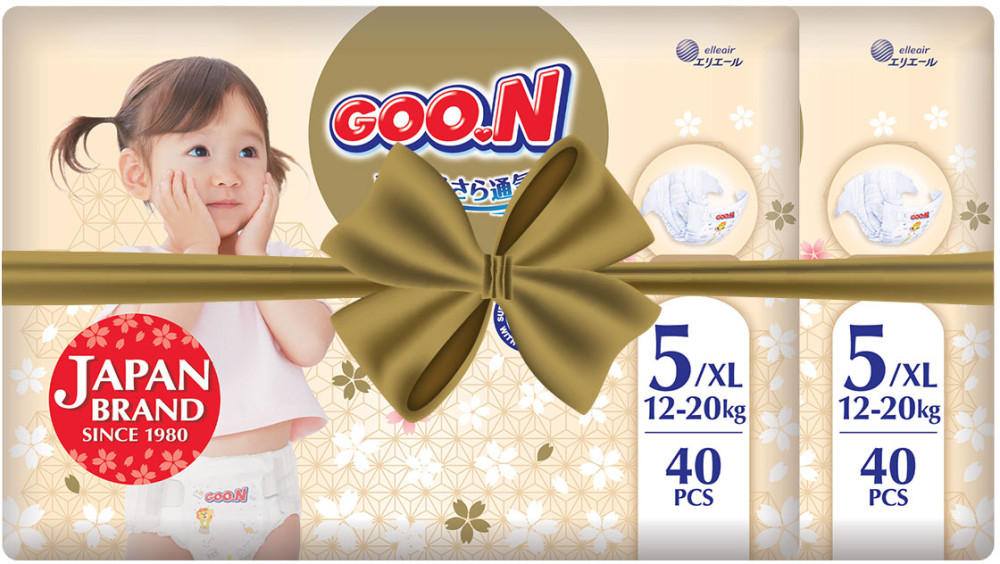 Підгузки Goo.N Premium Soft Diapers XL / 80 pcs
