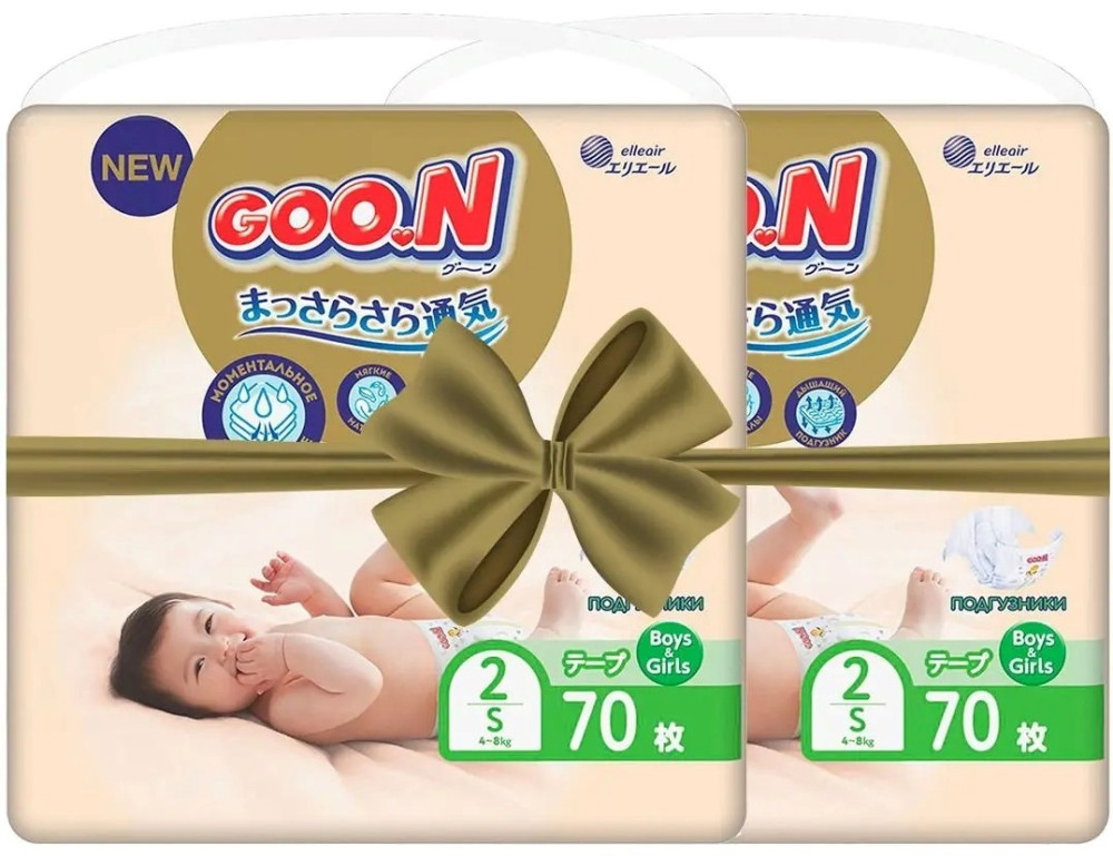 Підгузки Goo.N Premium Soft Diapers S / 140 pcs