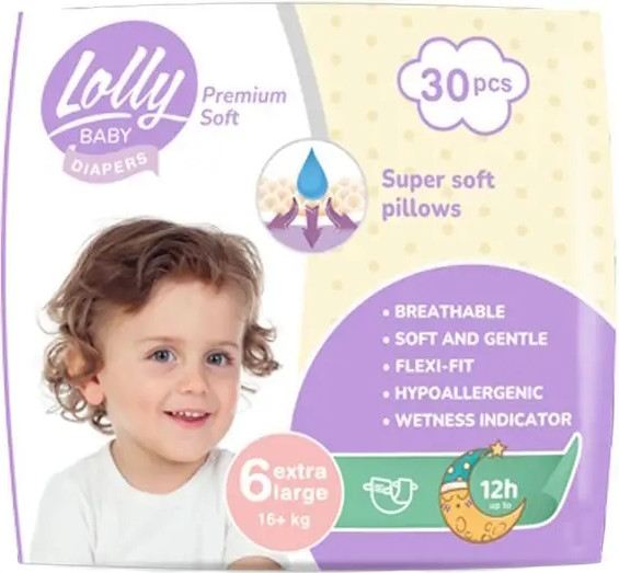 Підгузки Lolly Premium Soft Diapers 6 / 30 pcs