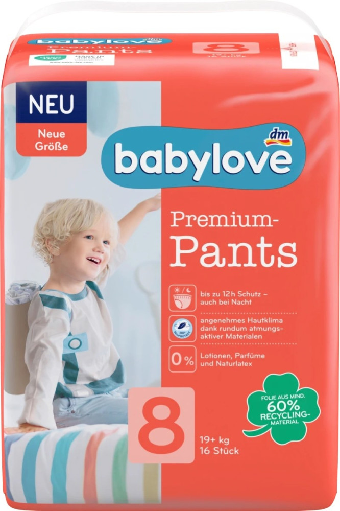 Подгузники-трусики Babylove Premium Pants 8 / 16 pcs