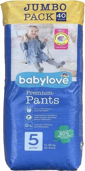 Подгузники-трусики Babylove Premium Pants 5 / 40 pcs