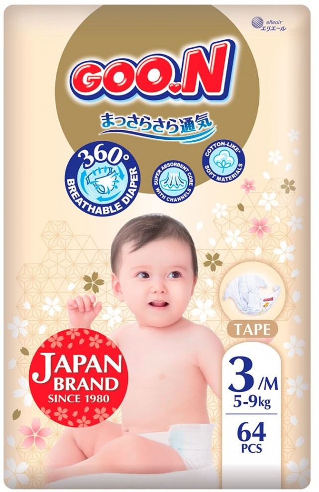 Підгузки Goo.N Premium Soft Diapers M / 64 pcs