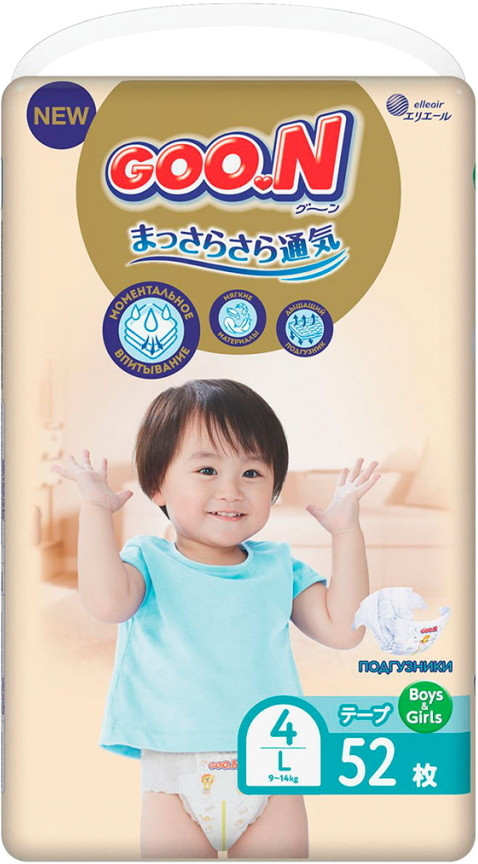 Підгузки Goo.N Premium Soft Diapers L / 52 pcs