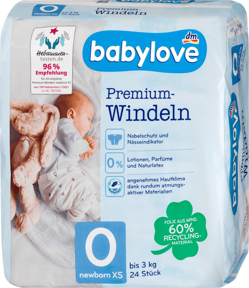 Підгузки Babylove Premium Newborn XS / 24 pcs