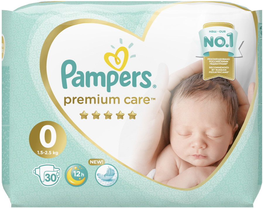 Подгузники Pampers Premium Care 0 / 30 pcs
