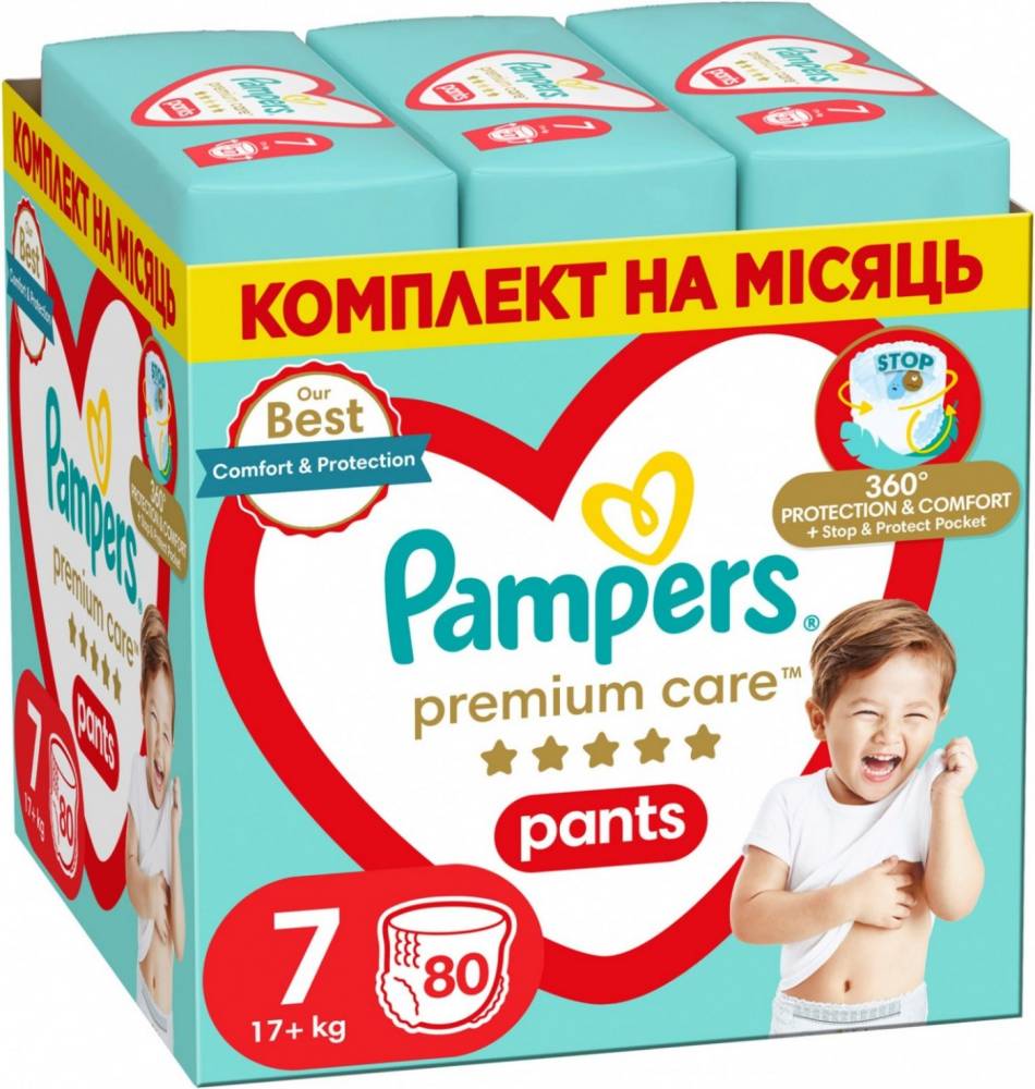 Підгузки-трусики Pampers Premium Care Pants 7 / 80 pcs