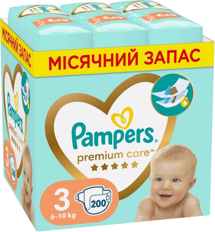 Підгузки Pampers Premium Care 3 / 200 pcs