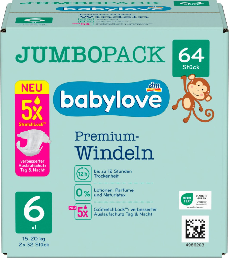 Підгузки Babylove Premium 6 / 64 pcs