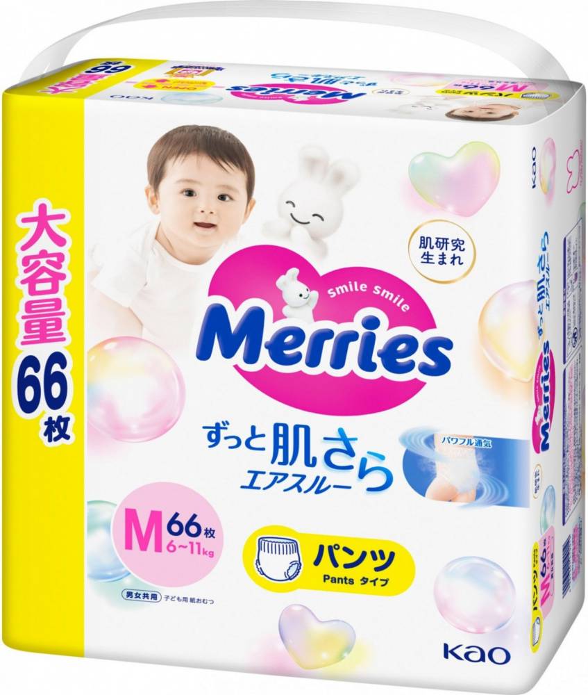 Подгузники-трусики Merries Pants M / 66 pcs