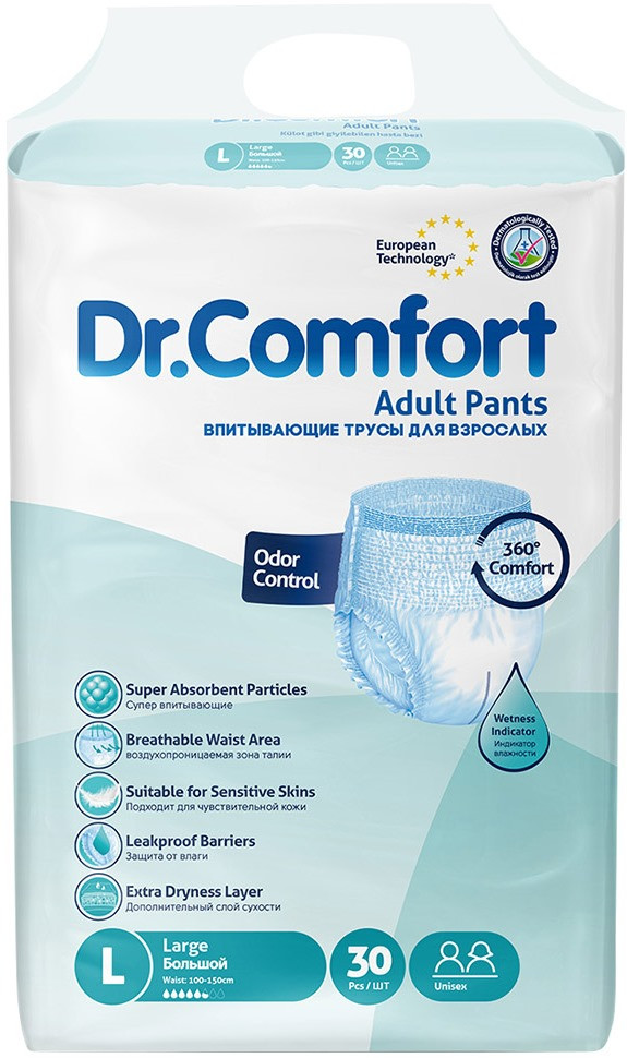Подгузники-трусики Dr Comfort Pants L / 30 pcs