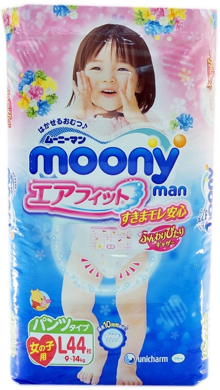 Подгузники-трусики Moony Pants Girl L / 44 pcs