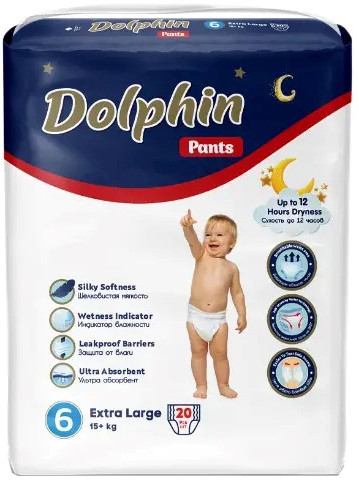 Подгузники-трусики Dolphin Pants Exta large 6 / 20 pcs
